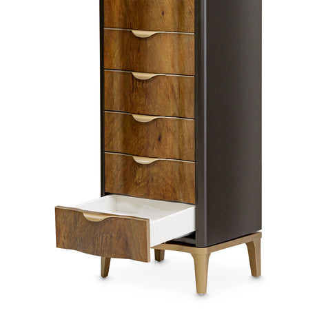 Malibu Crest Crotch Mahogany Crotch Mahogany Swivel Chiffonier Lingerie Chest from Michael Amini - Luna Furniture