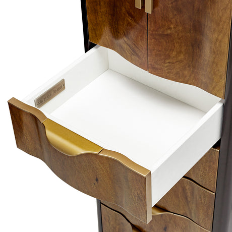 Malibu Crest Crotch Mahogany Crotch Mahogany Swivel Chiffonier Lingerie Chest from Michael Amini - Luna Furniture