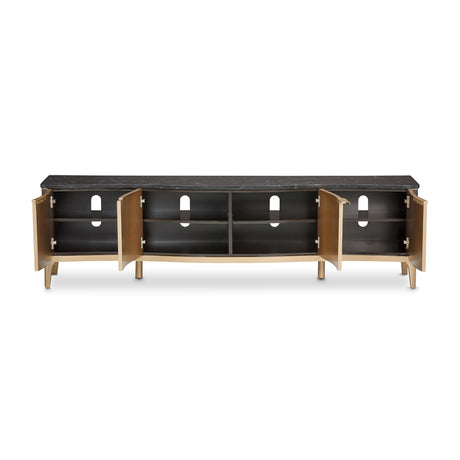 Malibu Crest Crotch Mahogany Crotch Mahogany Tv Console from Michael Amini - Luna Furniture