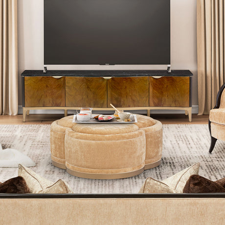 Malibu Crest Crotch Mahogany Crotch Mahogany Tv Console from Michael Amini - Luna Furniture