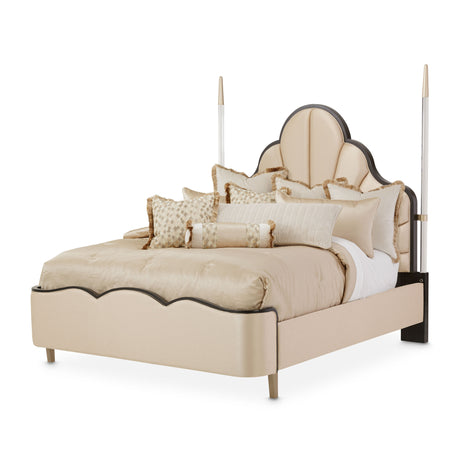 Malibu Crest Crotch Mahogany Dark Espresso Eastern King Poster Bed from Michael Amini - Luna Furniture