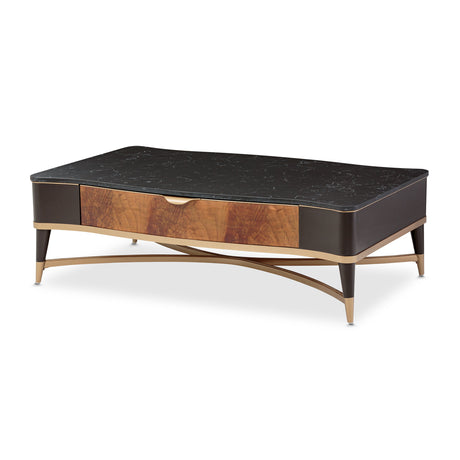 Malibu Crest Crotch Mahogany Crotch Mahogany Rectangular Cocktail Table from Michael Amini - Luna Furniture