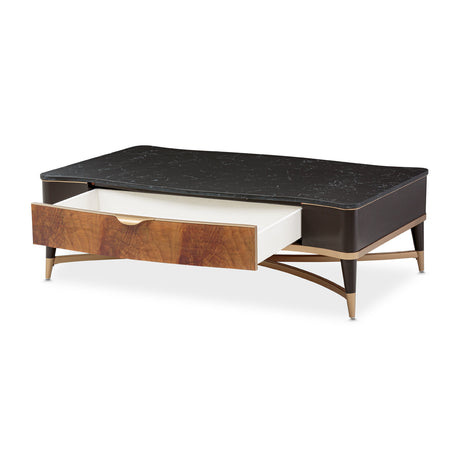 Malibu Crest Crotch Mahogany Crotch Mahogany Rectangular Cocktail Table from Michael Amini - Luna Furniture