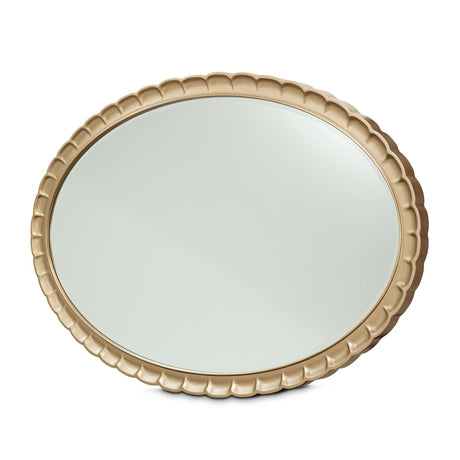 Malibu Crest Crotch Mahogany Burnished Gold Oval Wall Mirror from Michael Amini - Luna Furniture