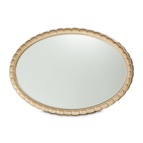 Malibu Crest Crotch Mahogany Burnished Gold Oval Wall Mirror from Michael Amini - Luna Furniture