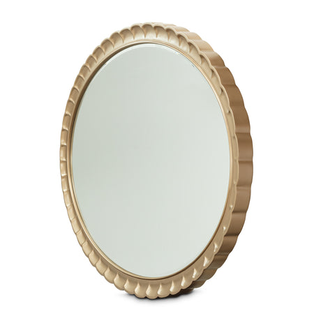 Malibu Crest Crotch Mahogany Burnished Gold Oval Wall Mirror from Michael Amini - Luna Furniture