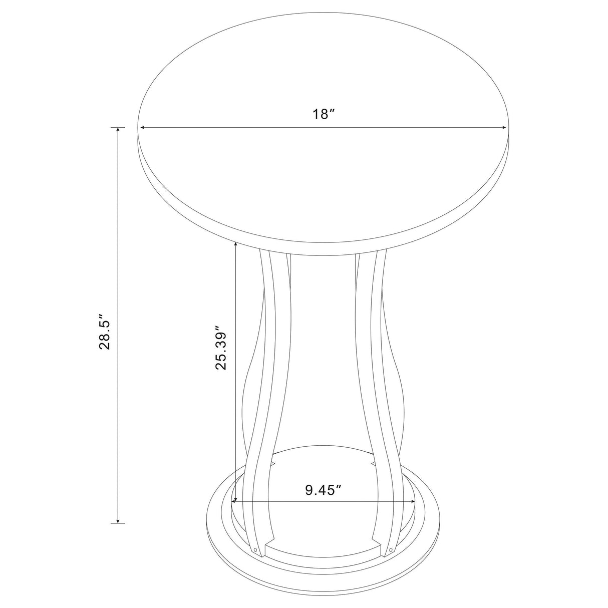 Elton Cherry Round Top Accent Table from Coaster - Luna Furniture