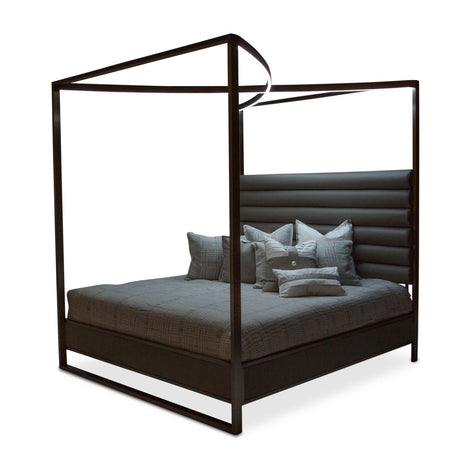 Metro Lights Midnight Queen Canopy Bed from Michael Amini - Luna Furniture
