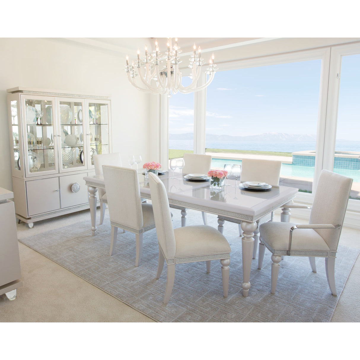 Glimmering Heights Ivory Dining Table from Michael Amini - Luna Furniture
