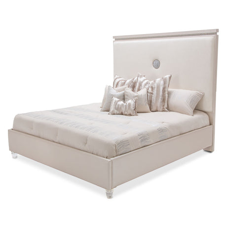 Glimmering Heights Ivory Cal. King Upholstered Bed from Michael Amini - Luna Furniture