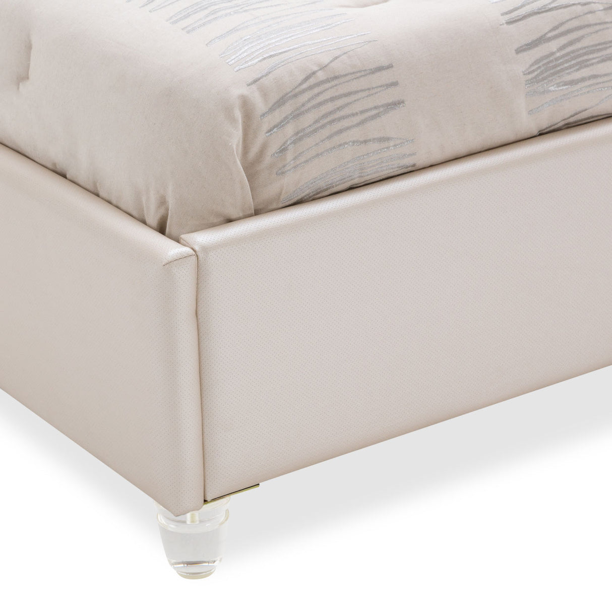 Glimmering Heights Ivory Cal. King Upholstered Bed from Michael Amini - Luna Furniture