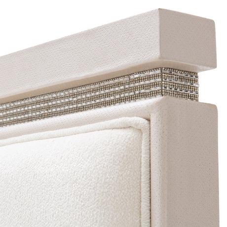 Glimmering Heights Ivory Cal. King Upholstered Bed from Michael Amini - Luna Furniture