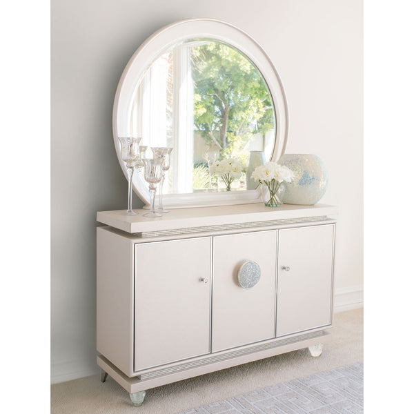 Glimmering Heights Ivory Sideboard With Mirror