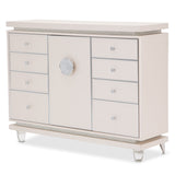 Glimmering Heights Ivory Upholstered Dresser from Michael Amini - Luna Furniture