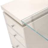 Glimmering Heights Ivory Upholstered Vanity Desk from Michael Amini - Luna Furniture