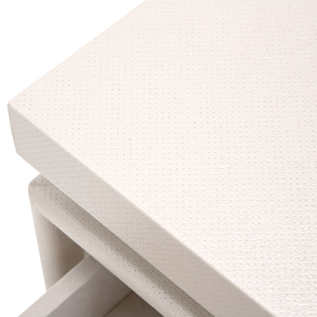 Glimmering Heights Ivory Upholstered Vanity Desk from Michael Amini - Luna Furniture