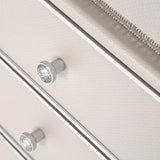 Glimmering Heights Ivory Upholstered Vanity Desk from Michael Amini - Luna Furniture