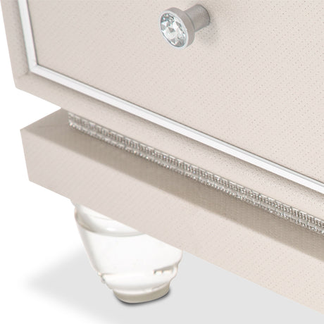 Glimmering Heights Ivory Upholstered Vanity Desk from Michael Amini - Luna Furniture