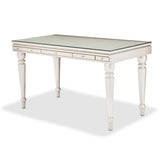 Glimmering Heights Ivory Writing Desk With Glass Top from Michael Amini - Luna Furniture