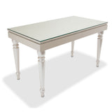 Glimmering Heights Ivory Writing Desk With Glass Top from Michael Amini - Luna Furniture