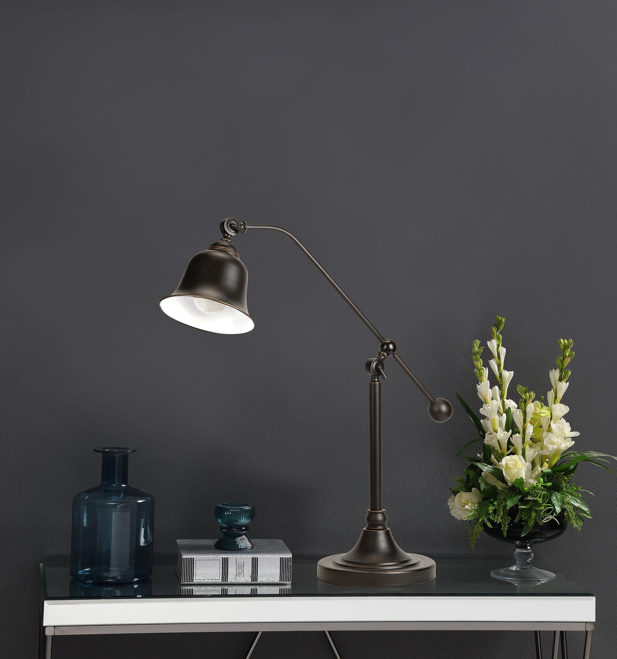 Eduardo Dark Bronze Bell Shade Table Lamp from Coaster - Luna Furniture