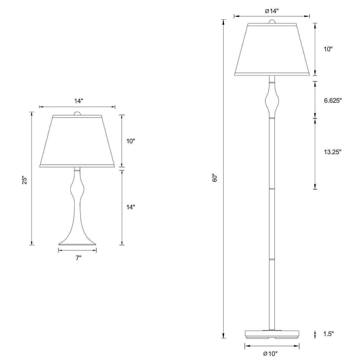 Griffin Brushed Nickel 3-Piece Slender Lamp Set from Coaster - Luna Furniture