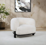 Lawler Upholstered Barrel Back Accent Chair Ivory and Black from Coaster - Luna Furniture