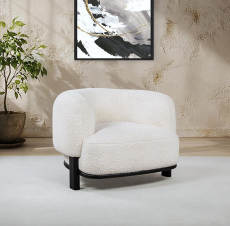 Lawler Upholstered Barrel Back Accent Chair Ivory and Black from Coaster - Luna Furniture