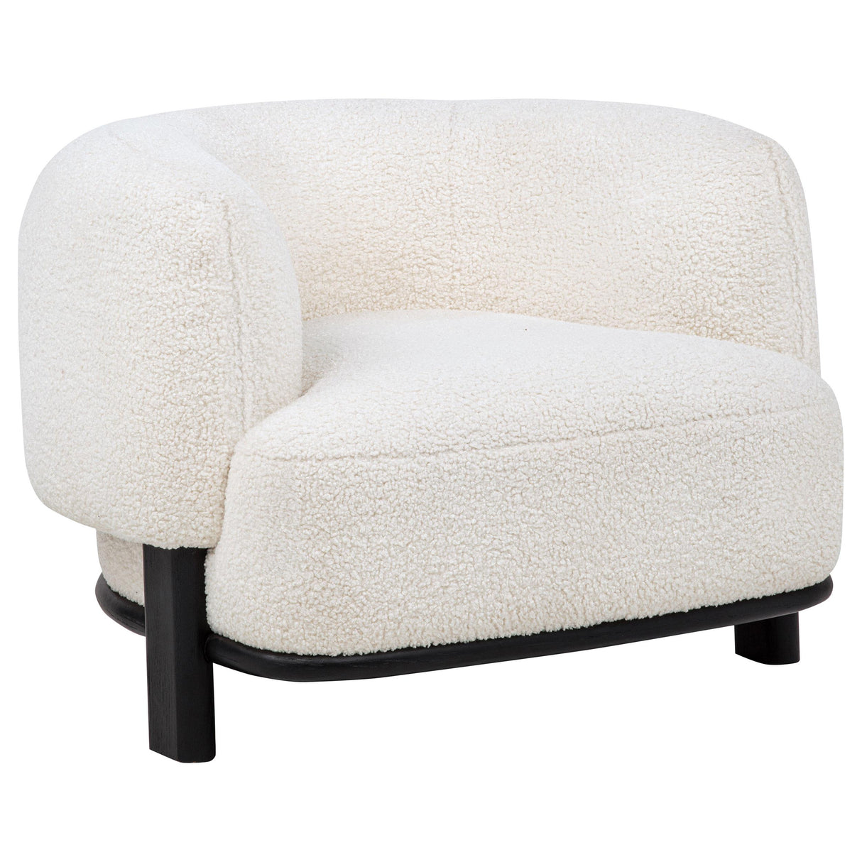 Lawler Upholstered Barrel Back Accent Chair Ivory and Black from Coaster - Luna Furniture