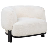Lawler Upholstered Barrel Back Accent Chair Ivory and Black from Coaster - Luna Furniture