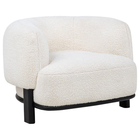Lawler Upholstered Barrel Back Accent Chair Ivory and Black from Coaster - Luna Furniture