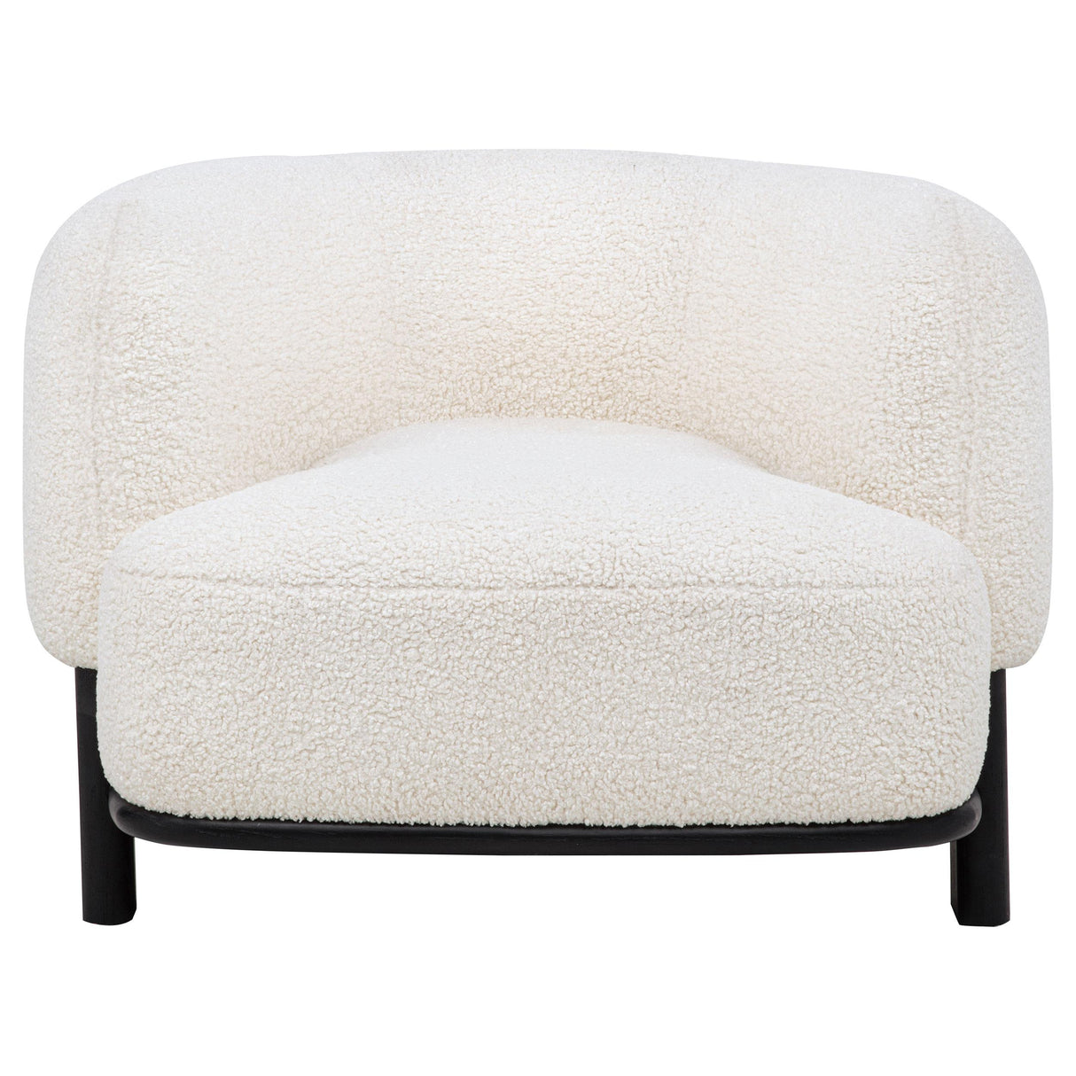 Lawler Upholstered Barrel Back Accent Chair Ivory and Black from Coaster - Luna Furniture