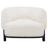 Lawler Upholstered Barrel Back Accent Chair Ivory and Black from Coaster - Luna Furniture