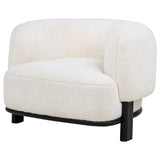 Lawler Upholstered Barrel Back Accent Chair Ivory and Black from Coaster - Luna Furniture