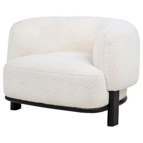 Lawler Upholstered Barrel Back Accent Chair Ivory and Black from Coaster - Luna Furniture