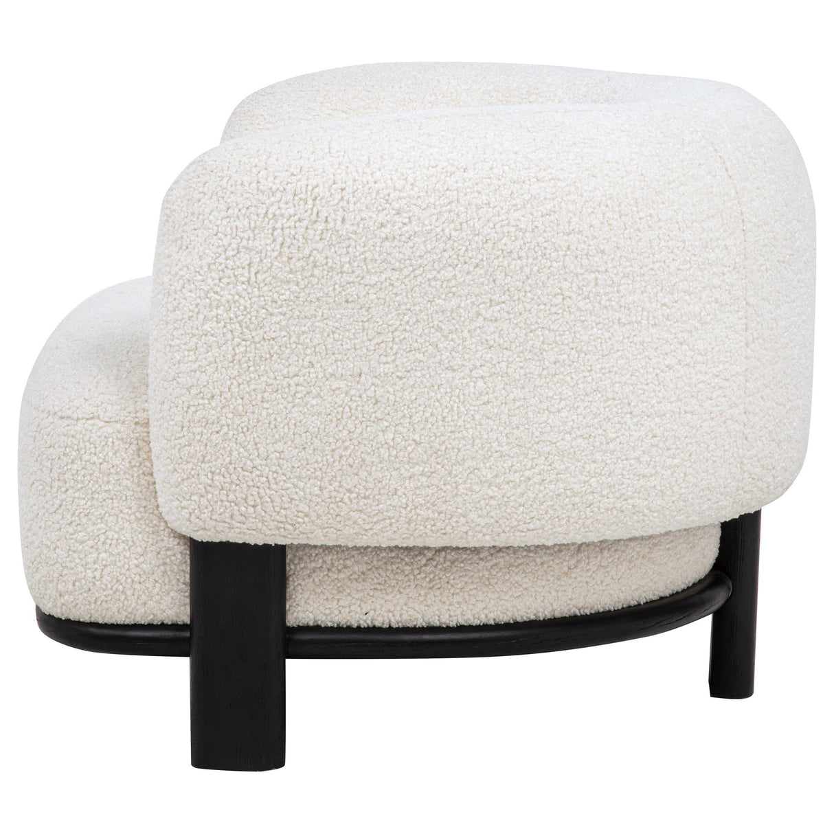 Lawler Upholstered Barrel Back Accent Chair Ivory and Black from Coaster - Luna Furniture