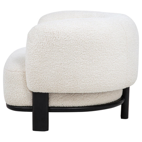 Lawler Upholstered Barrel Back Accent Chair Ivory and Black from Coaster - Luna Furniture