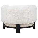 Lawler Upholstered Barrel Back Accent Chair Ivory and Black from Coaster - Luna Furniture