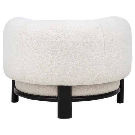 Lawler Upholstered Barrel Back Accent Chair Ivory and Black from Coaster - Luna Furniture