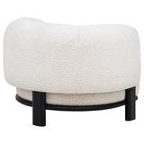 Lawler Upholstered Barrel Back Accent Chair Ivory and Black from Coaster - Luna Furniture