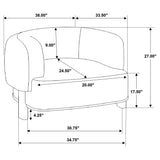 Lawler Upholstered Barrel Back Accent Chair Ivory and Black from Coaster - Luna Furniture