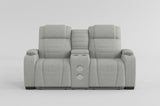 Ronan Light Gray Double Reclining Loveseat with Center Console from Homelegance - Luna Furniture