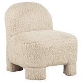 Lacombe Latte accent chair, plush shag upholstery, three-quarter studio view