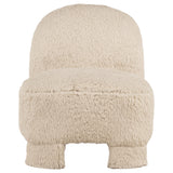 Lacombe Latte accent chair, front view, plush faux fur upholstery