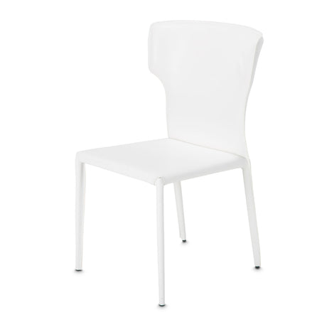 Halo Glossy White Side Chair Assembled from Michael Amini - Luna Furniture