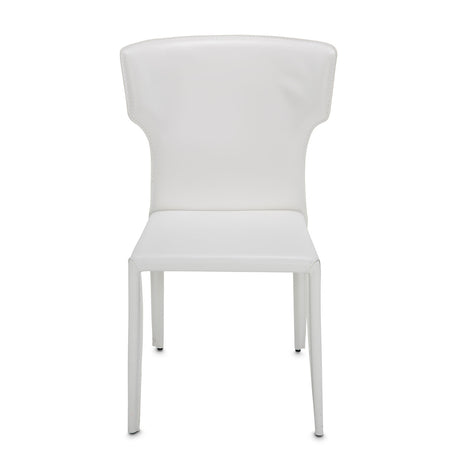 Halo Glossy White Side Chair Assembled from Michael Amini - Luna Furniture