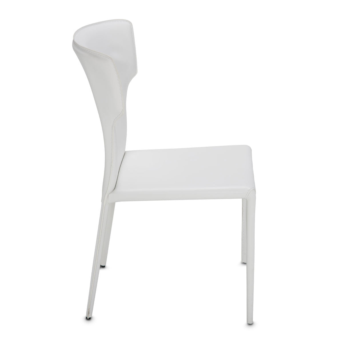 Halo Glossy White Side Chair Assembled from Michael Amini - Luna Furniture