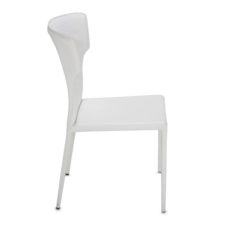 Halo Glossy White Side Chair Assembled from Michael Amini - Luna Furniture
