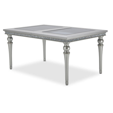 Melrose Plaza Dove Upholstered Dining Table from Michael Amini - Luna Furniture