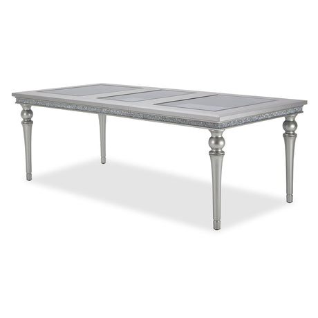 Melrose Plaza Dove Upholstered Dining Table from Michael Amini - Luna Furniture